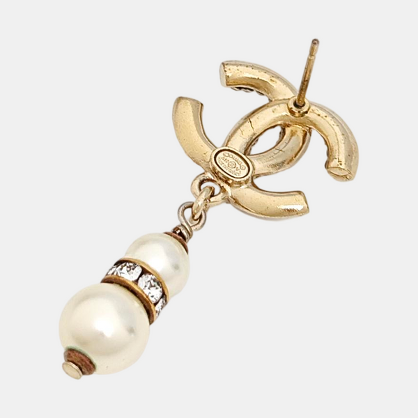 CC Logo Metal Gold Earrings
