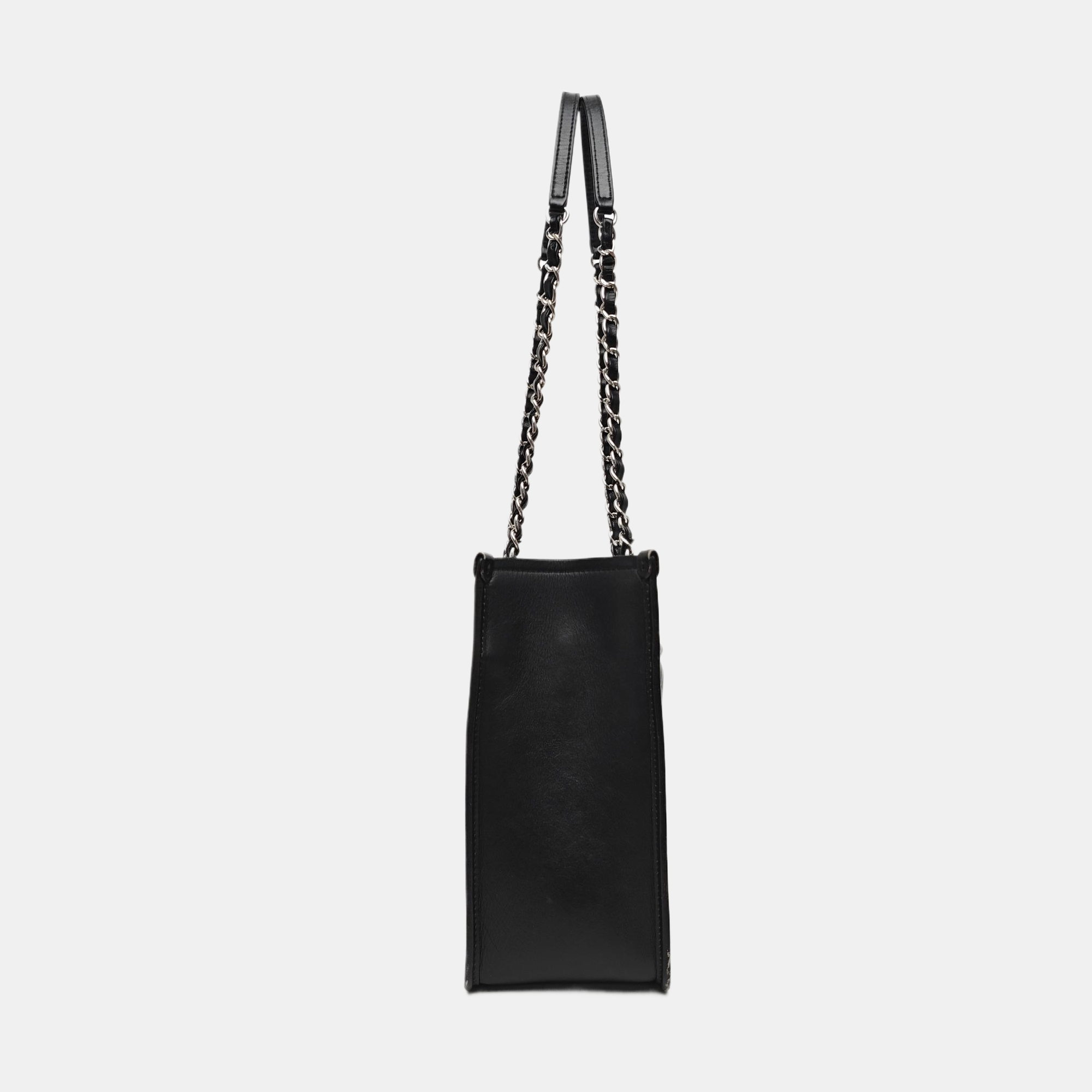 Quilted Calfskin Shoulder Bag Black