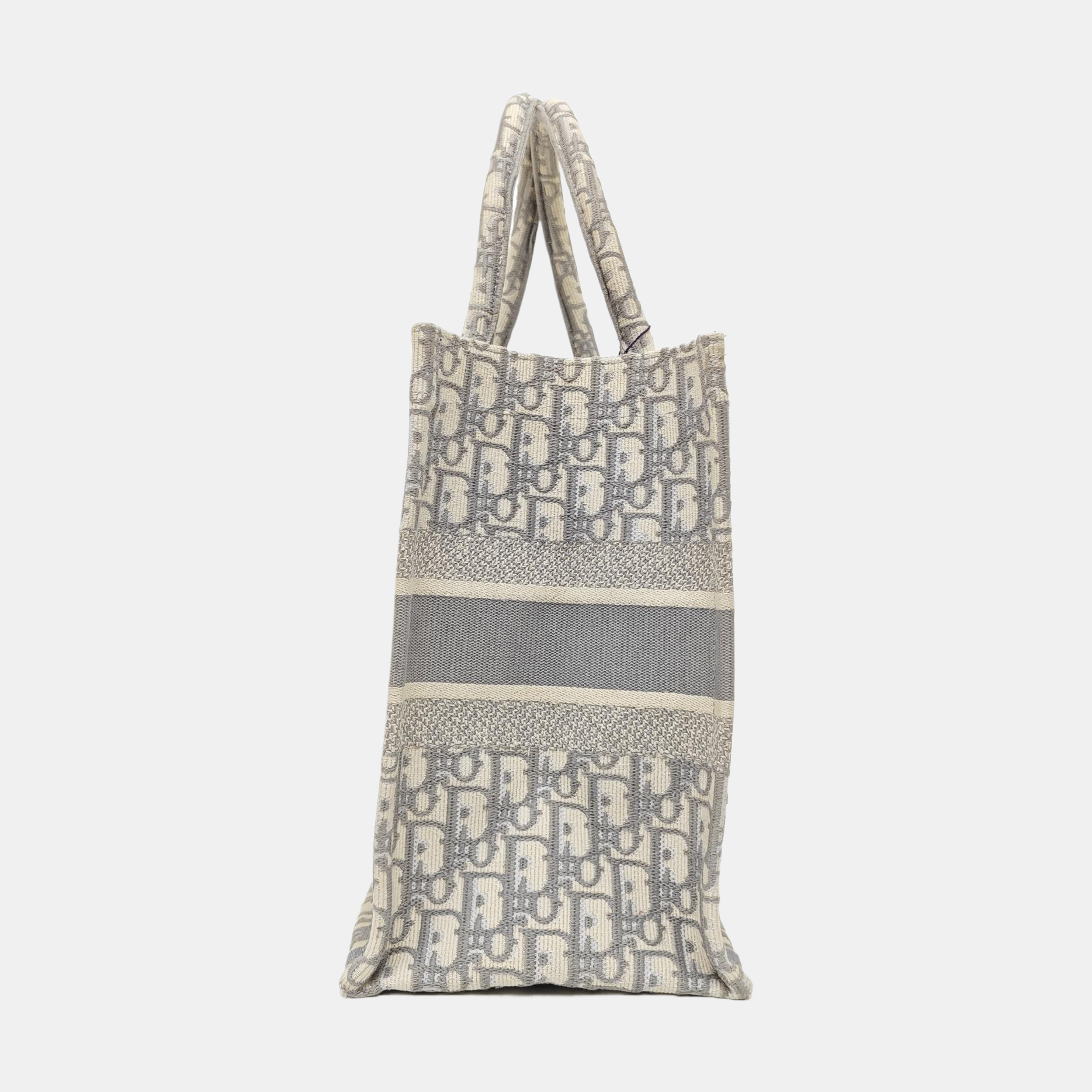 Book Tote Medium Oblique Canvas White