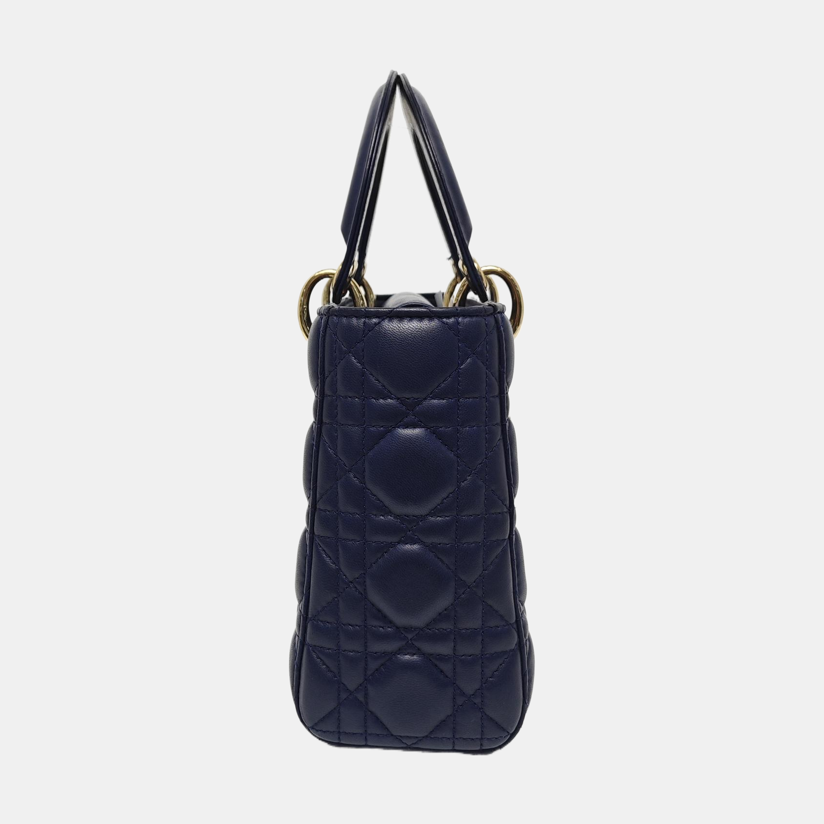 Authenticated pre-owned  Lady Dior Small Cannage Lambskin Blue - Tote Bag at Looply