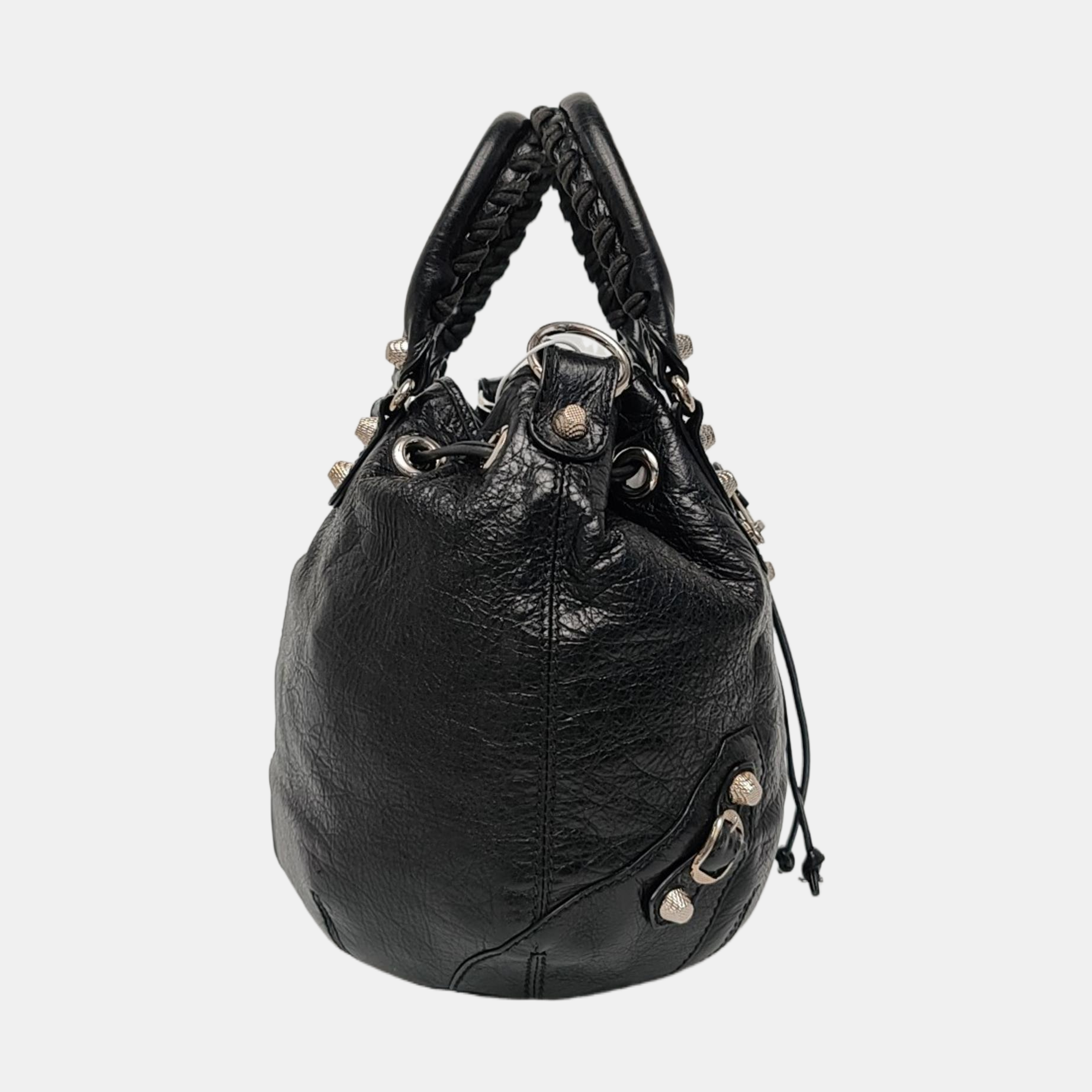 Pompon Bag Calfskin Black