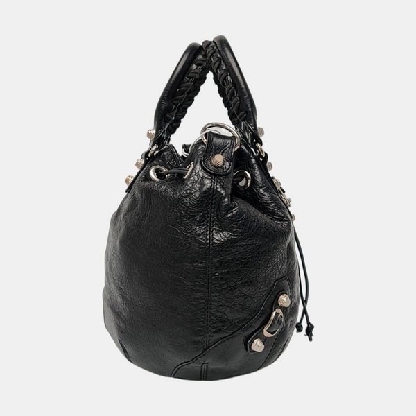 Pompon Bag Calfskin Black