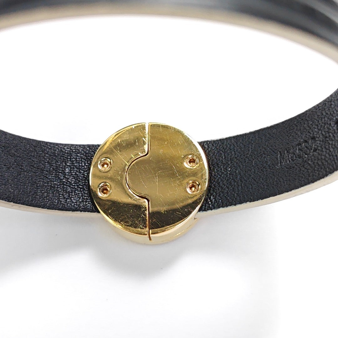 FLOWER ACTION Metal Black Bangle