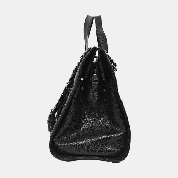 Quilted Calfskin Tote Bag Black