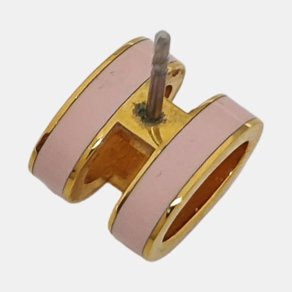 Pop H Metal Red Stud Earrings