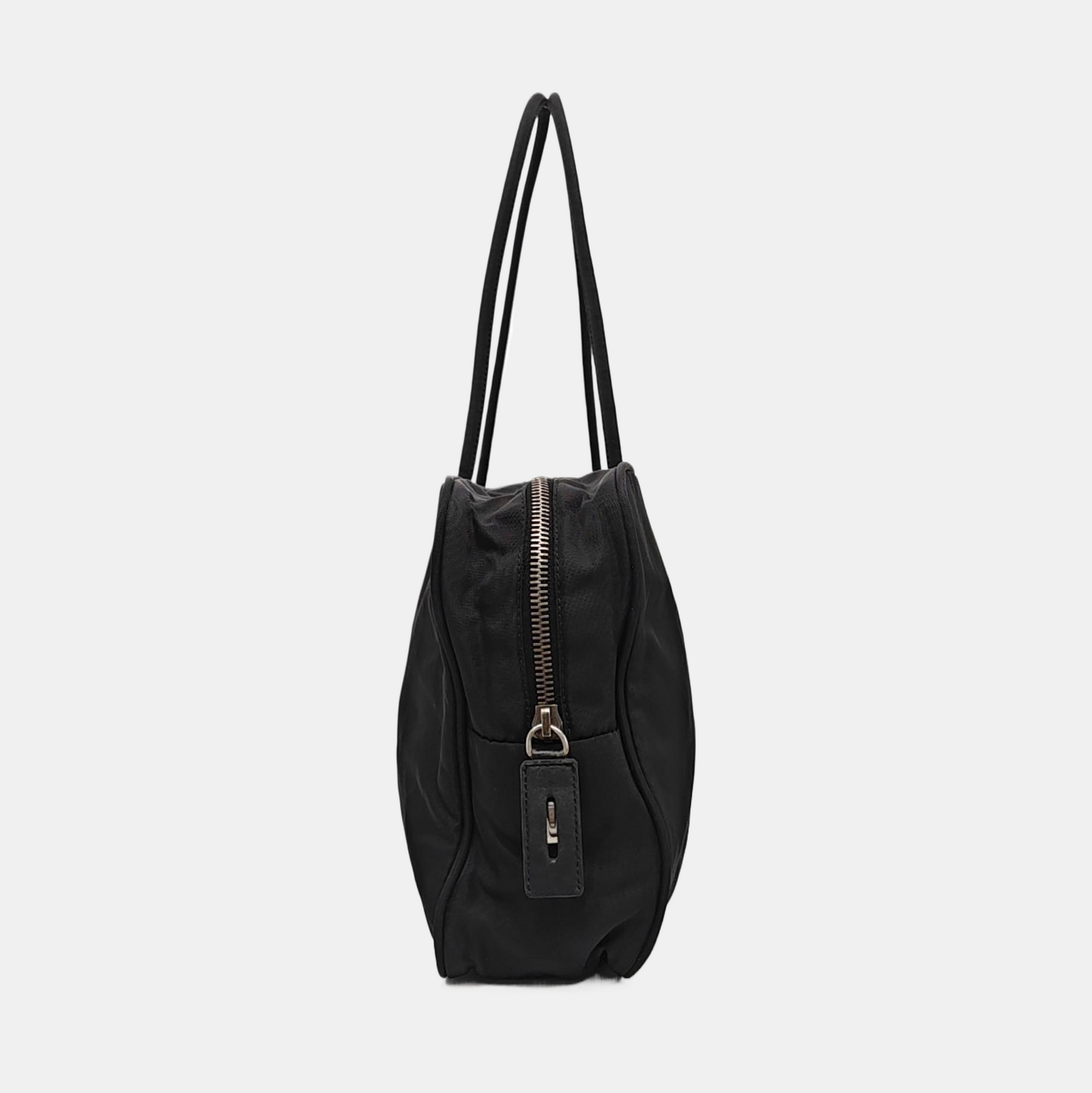 Nylon Top Handle Bag Black