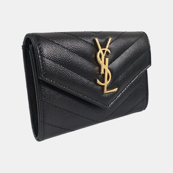 MONOGRAM Small Chevron Calfskin Black Wallet