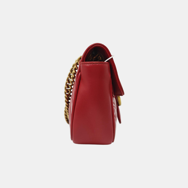 GG Marmont Small Quilted Calfskin Red