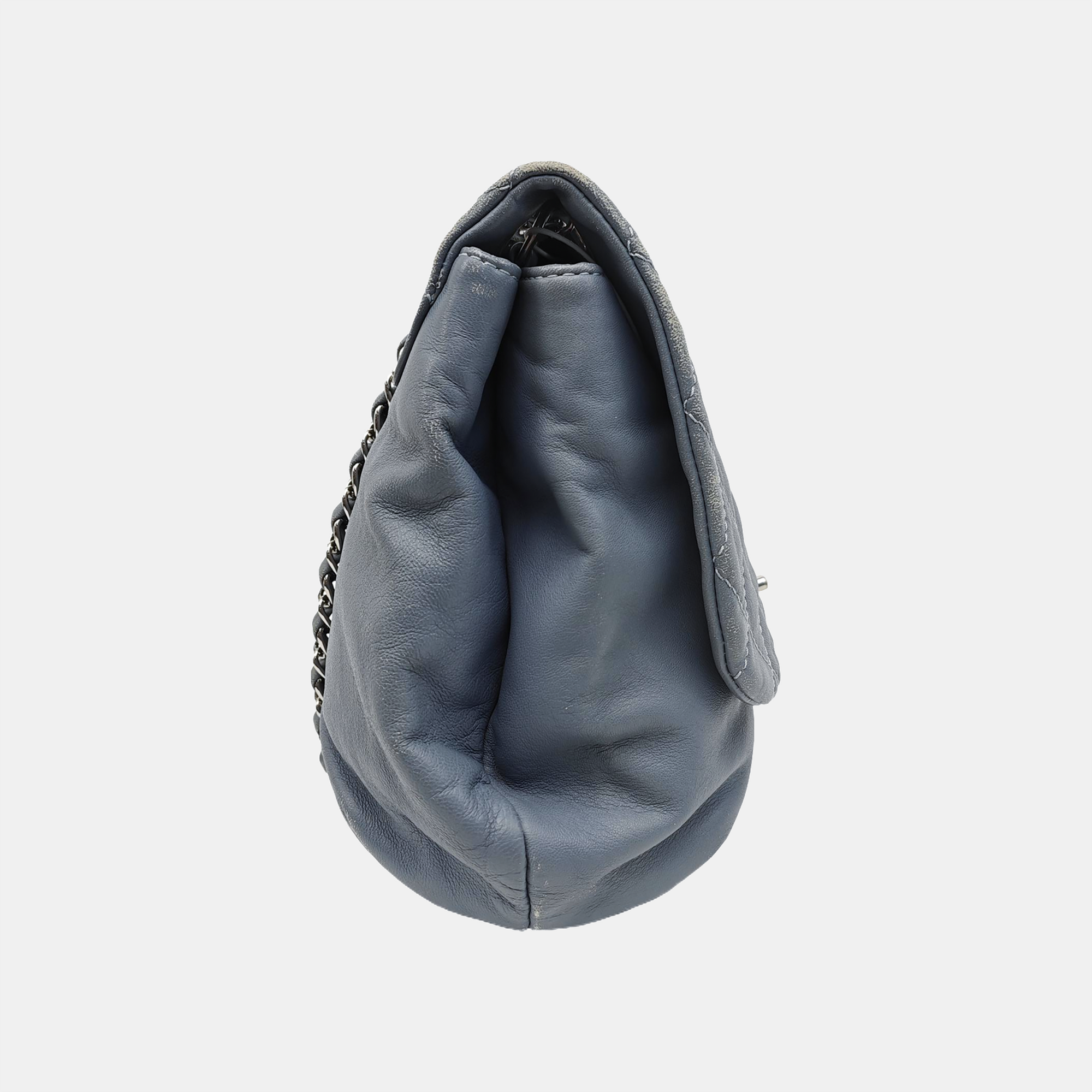 Quilted Calfskin Shoulder Bag Blue