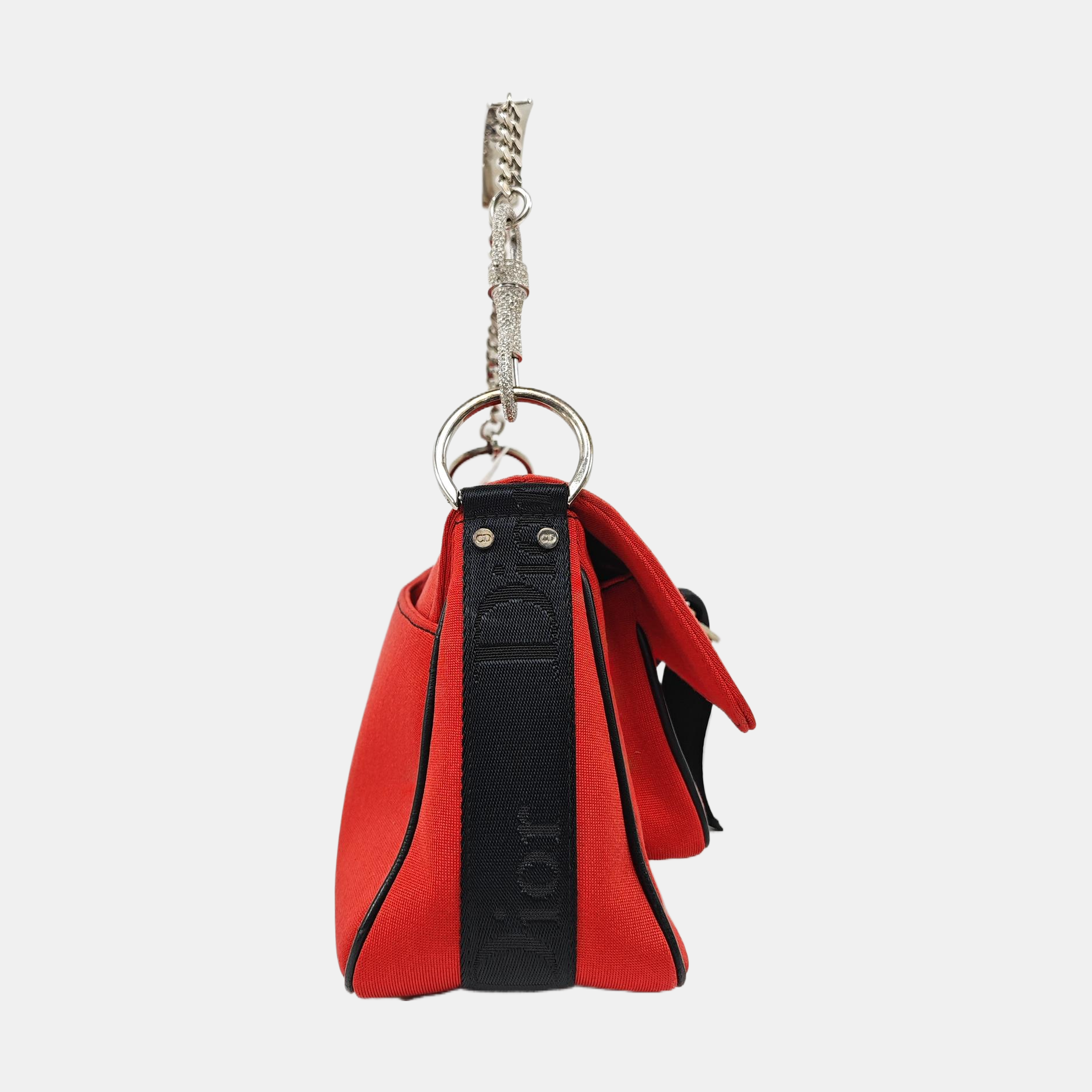 Fabric Top Handle Bag Red