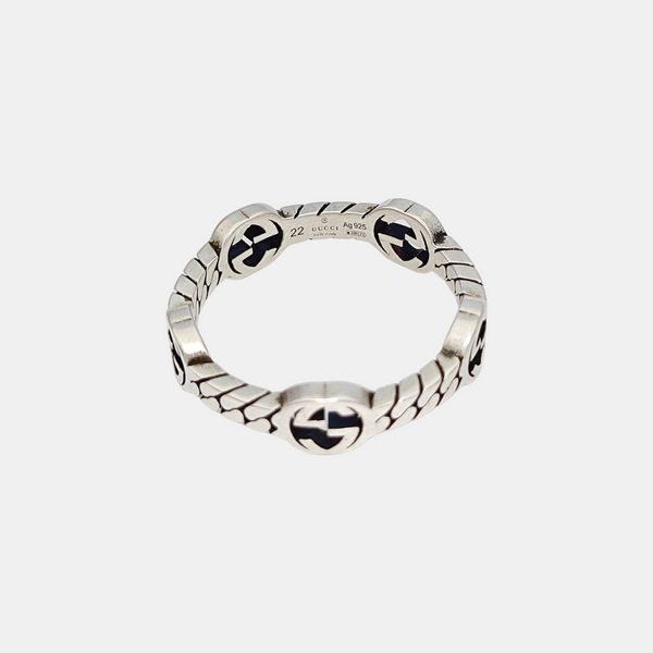 Interlocking G 925 Sterling Silver Ring HK 22