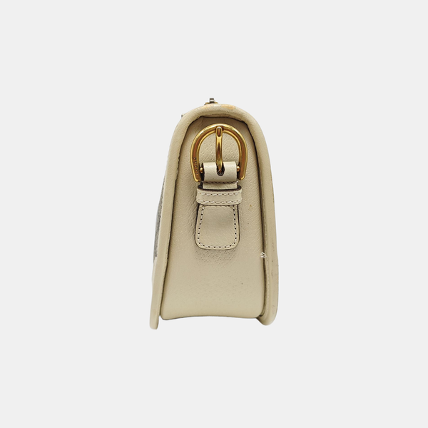 Ophidia Medium Monogram Coated Canvas Beige