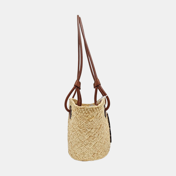 Straw Top Handle Bag Beige