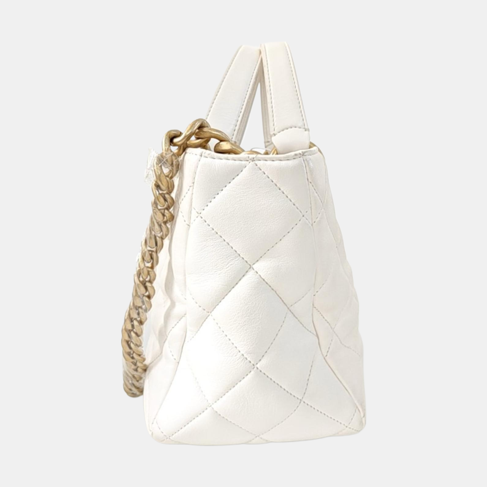 Quilted Lambskin Tote Bag White