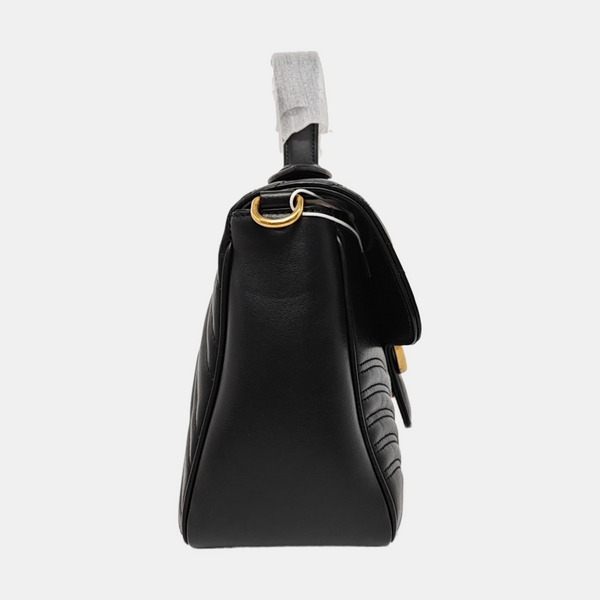 GG Marmont Medium Quilted Calfskin Black