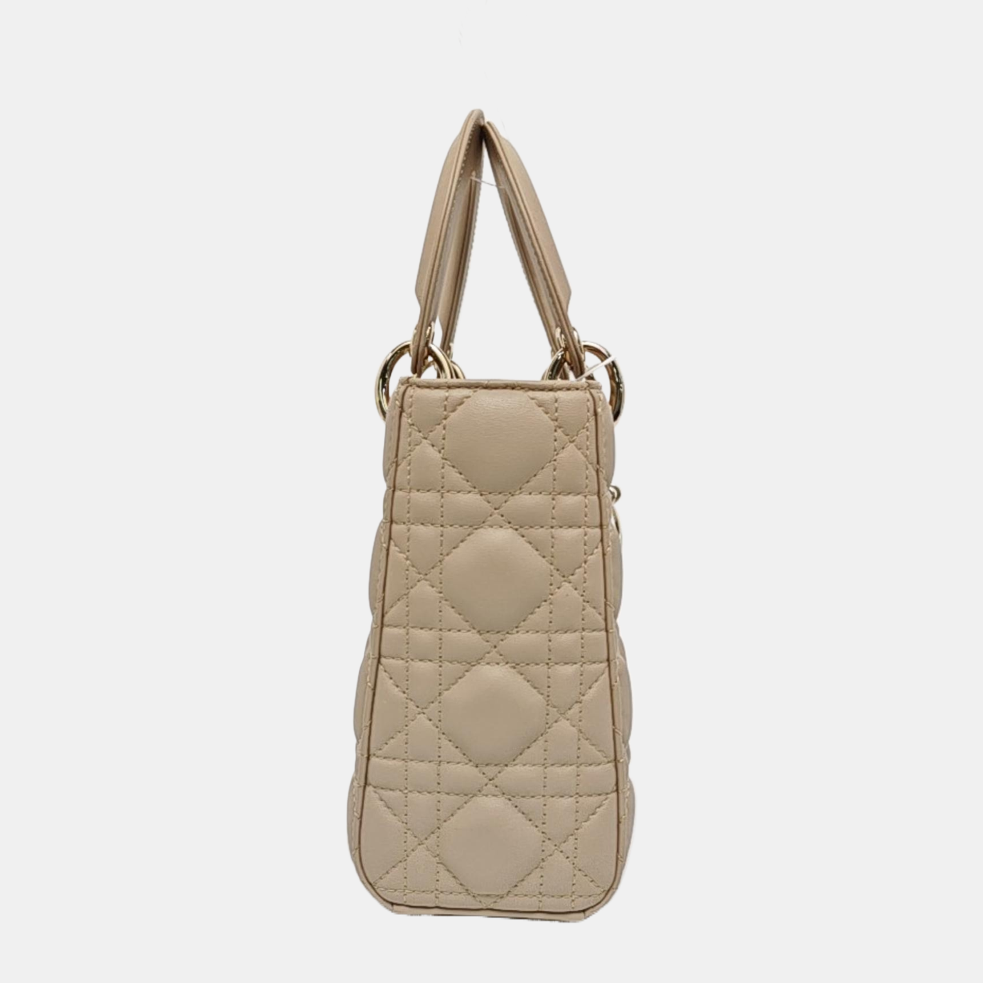 Lady Dior Small Cannage Lambskin Beige