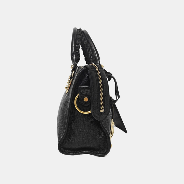 Classic Metallic Edge City Mini Lambskin Black