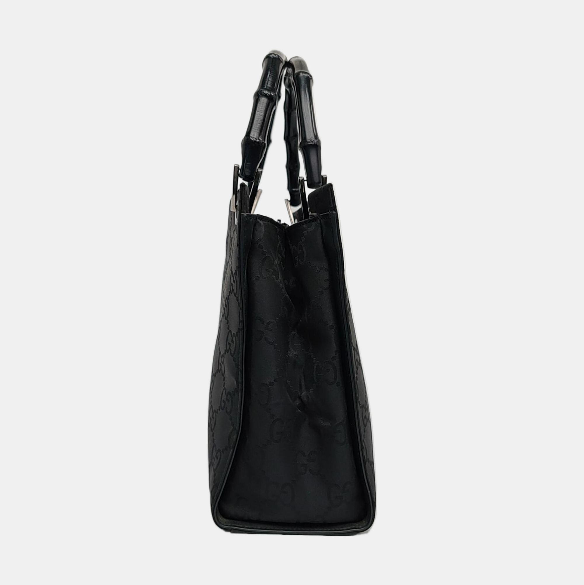 Authenticated pre-owned  Bamboo 1947 Monogram Fabric Black - Tote Bag at Looply