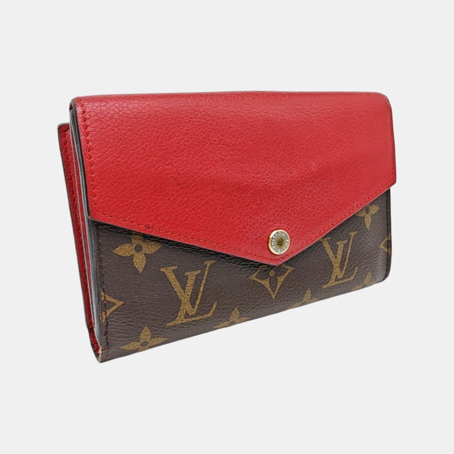 MARIE LOU Monogram Coated Canvas Brown Wallet