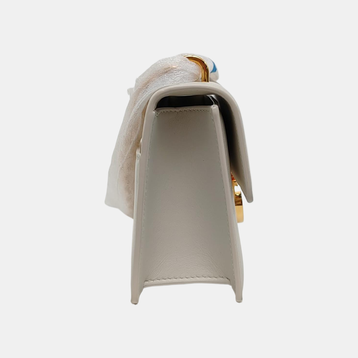 30 Montaigne East-West Small Calfskin White