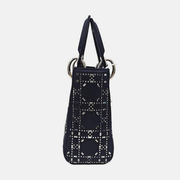 Lady Dior Mini Silk Satin Blue