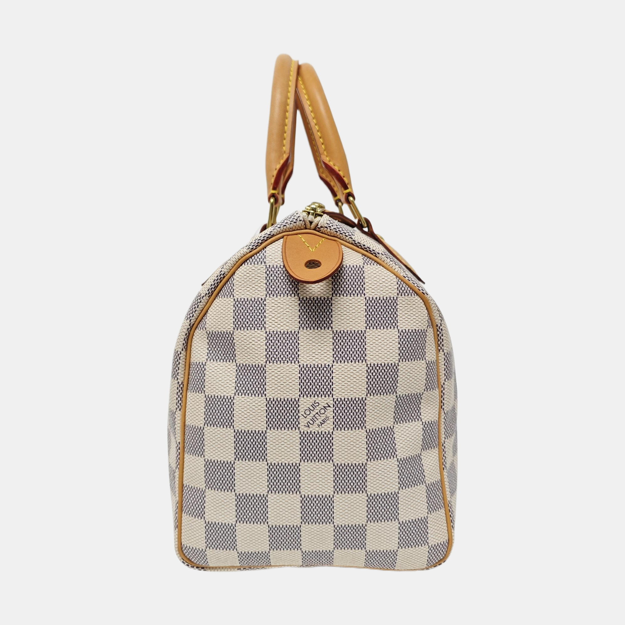 SPEEDY 25 Damier Azur Coated Canvas White
