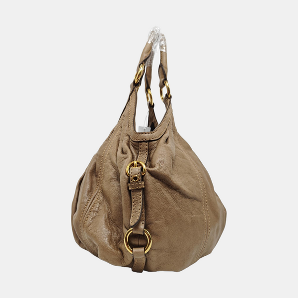 Calfskin Top Handle Bag Gray