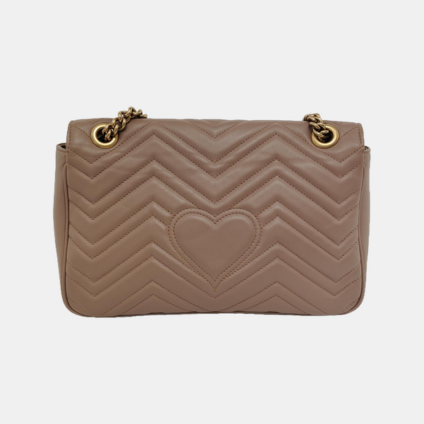 GG Marmont Large Quilted Calfskin Beige