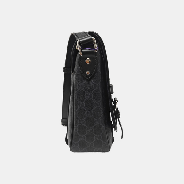 Monogram Coated Canvas Shoulder Bag Black
