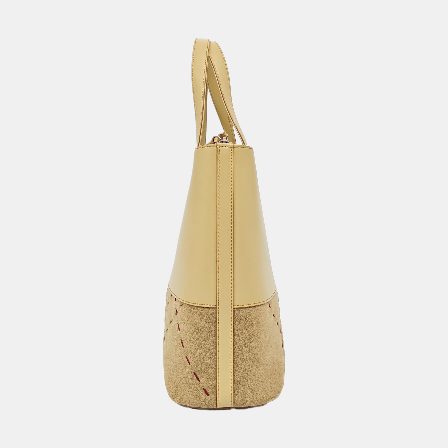 Leather Tote Bag Beige