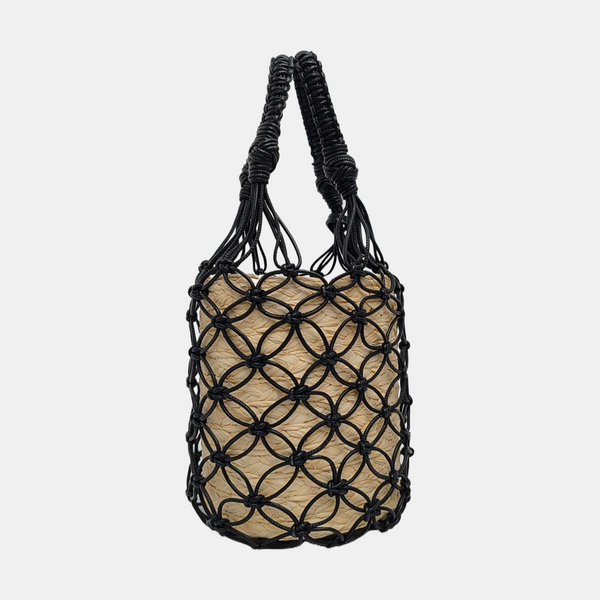 Leather Top Handle Bag Black
