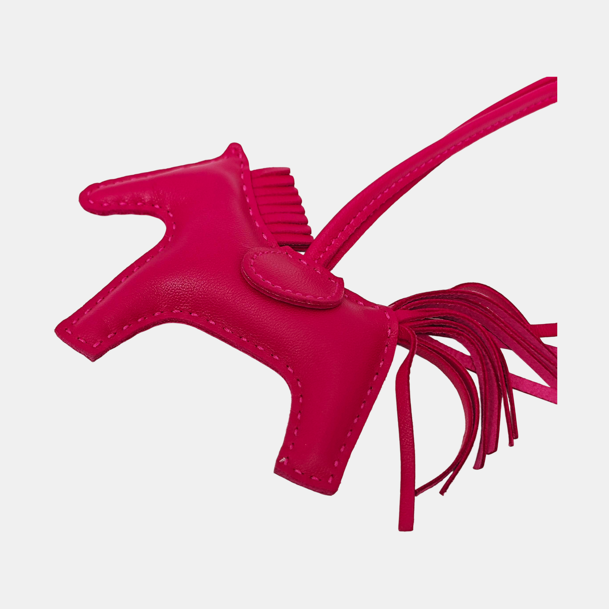 Leather Bag Charm Red