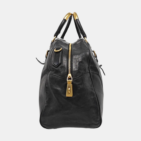 Leather Shoulder Bag Black