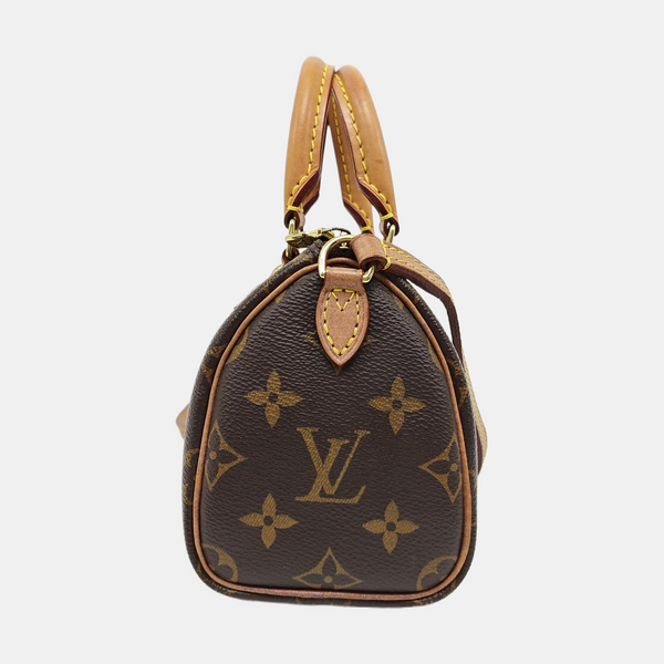 SPEEDY Nano Monogram Coated Canvas Brown