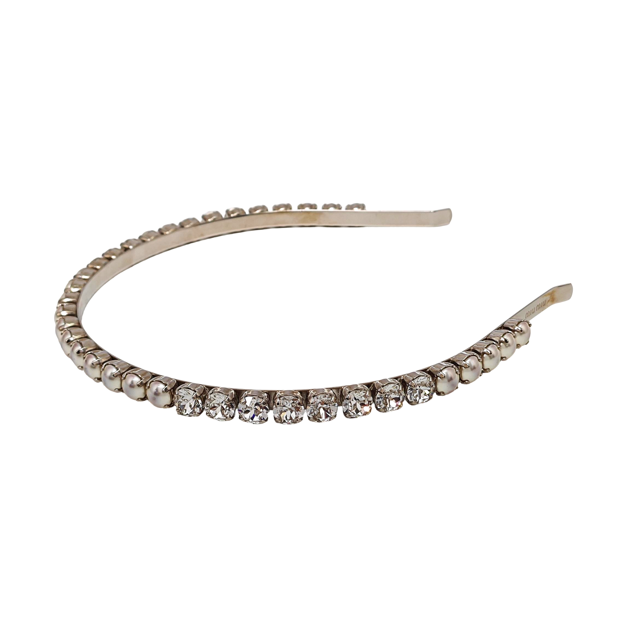 Synthetic Crystal Hairband Silver