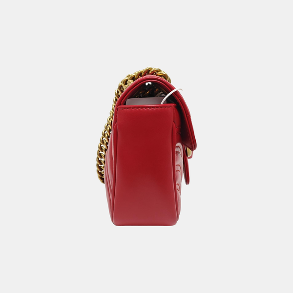 GG Marmont Small Quilted Calfskin Red