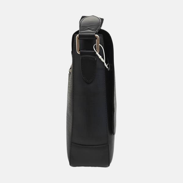 Coated Canvas Shoulder Bag Black