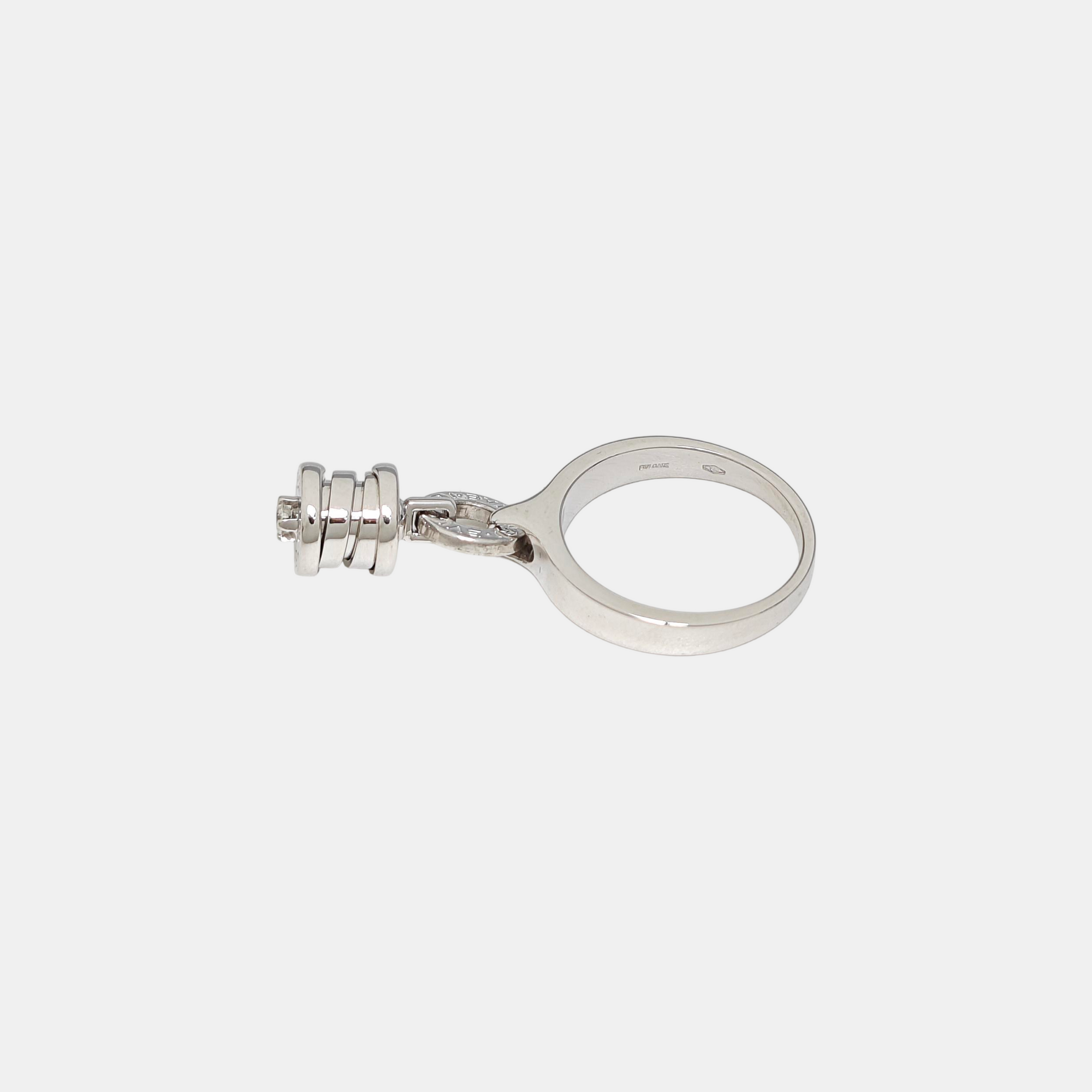 18k White Gold Silver Ring EU 53
