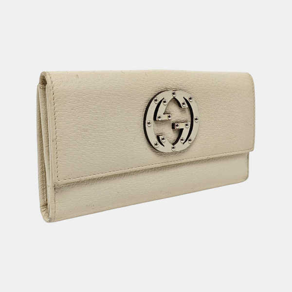 Authenticated pre-owned  Blondie Calfskin White Wallet - Wallet at Looply