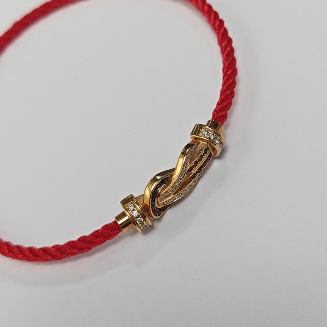 Chance Infinie Fabric Red Bangle