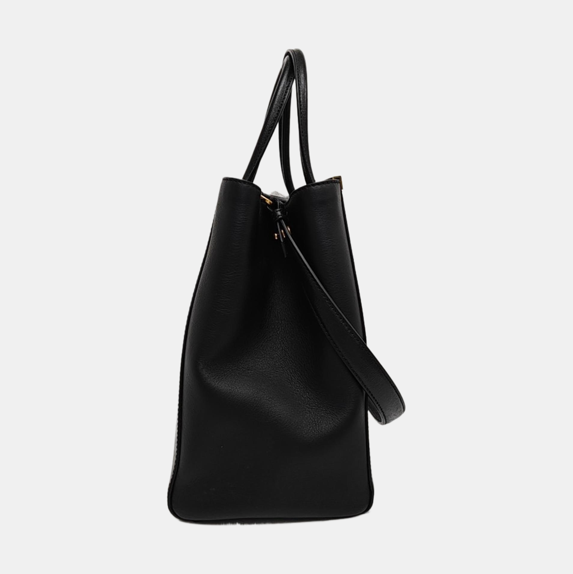 2 Jours Medium Calfskin Black