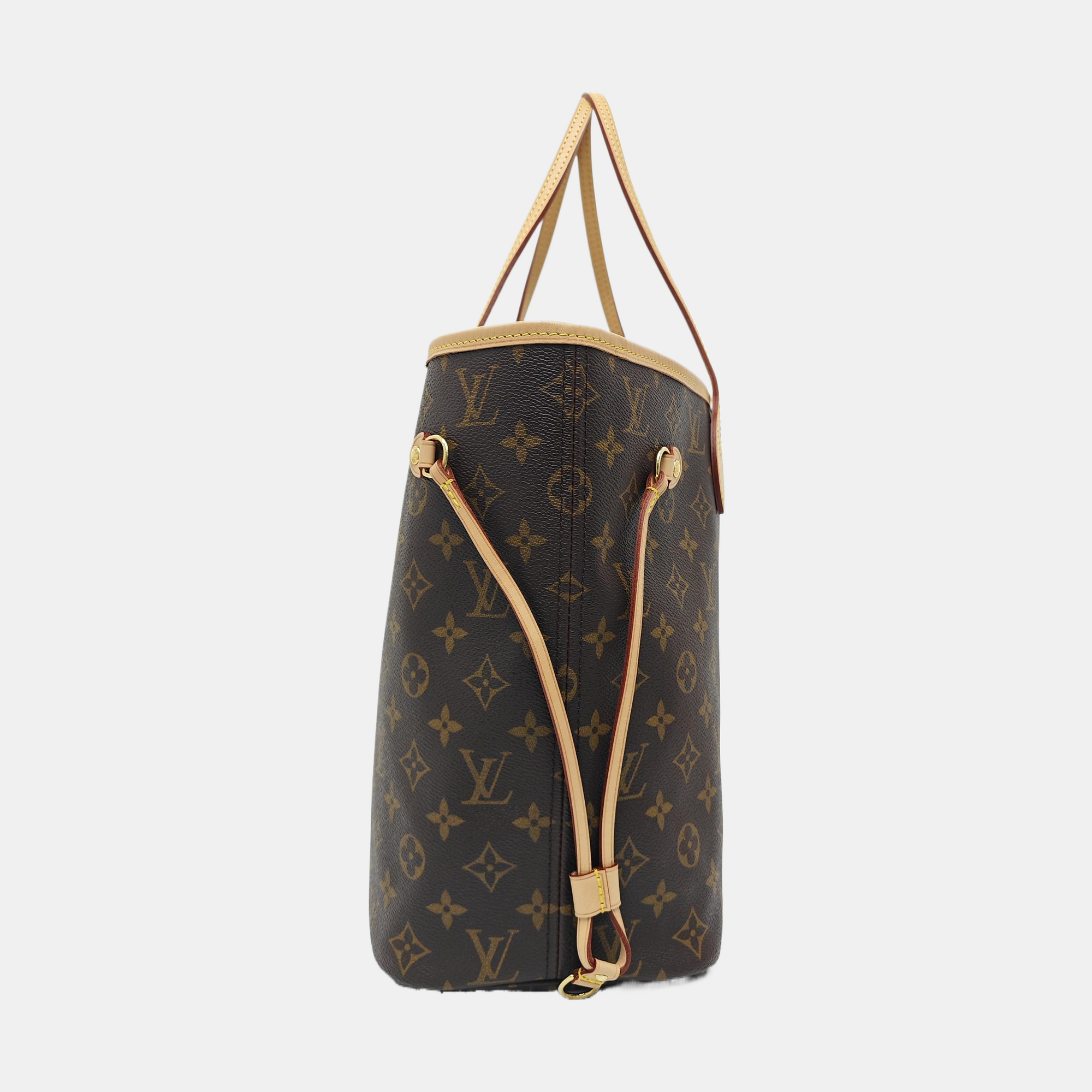 NEVERFULL MM Monogram Coated Canvas Brown