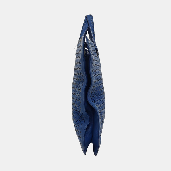 Bolso Tote de Piel de Cordero Azul