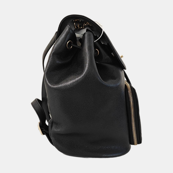 BUSINESS AFFINITY Medium Quilted Grained Calfskin Black
