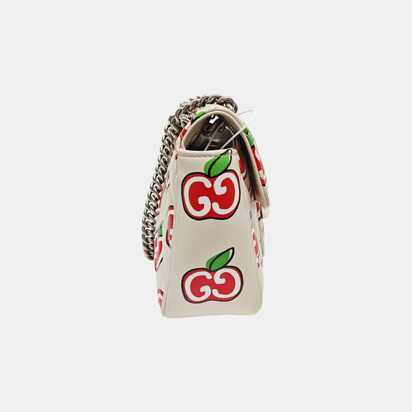 GG Marmont Medium Quilted Calfskin White