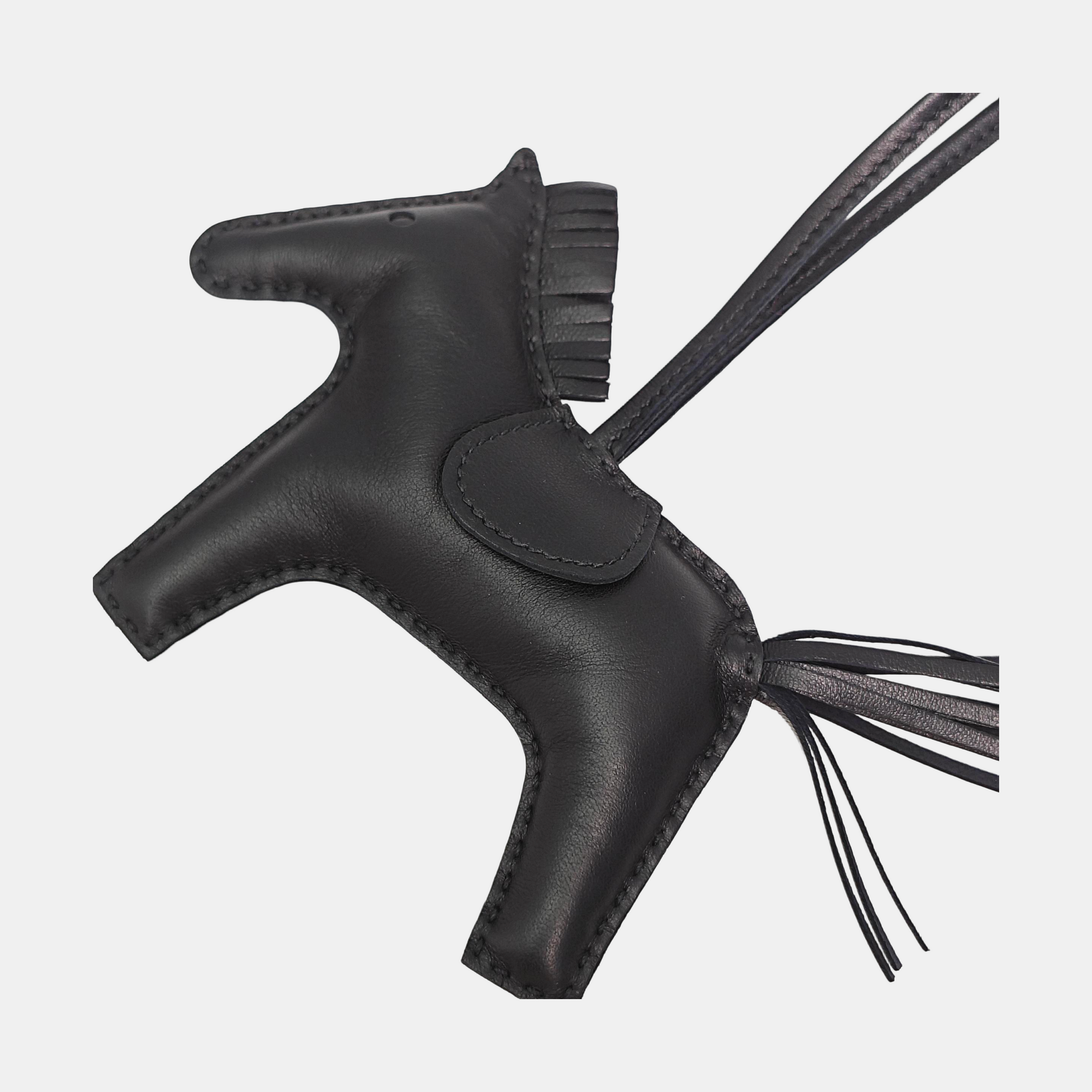 Leather Bag Charm Black