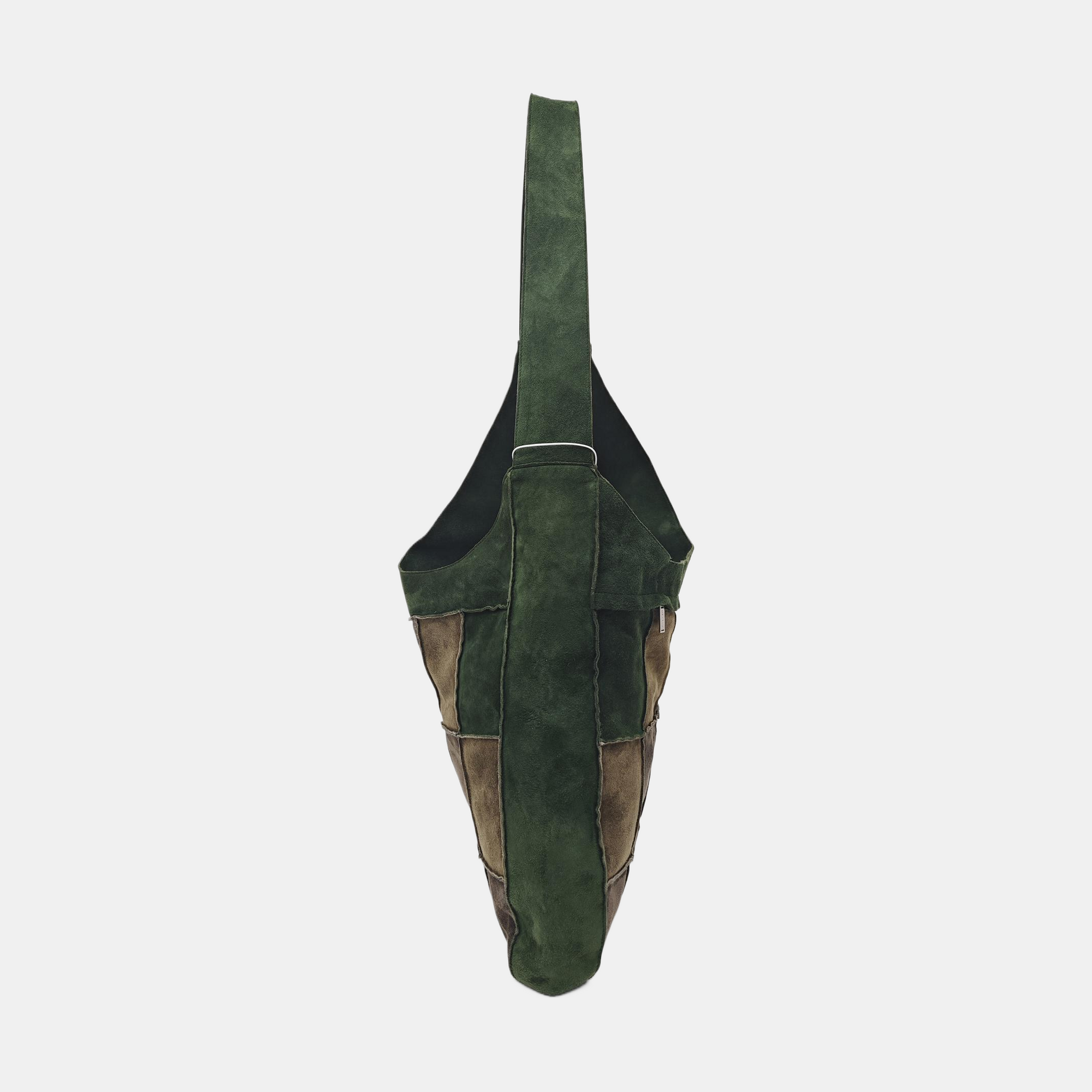 Suede Top Handle Bag Green