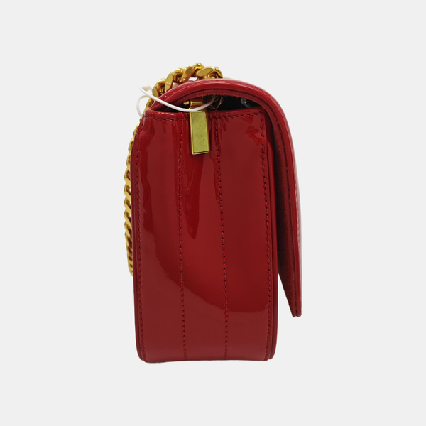 VICKY Small Quilted Patent Leather Red