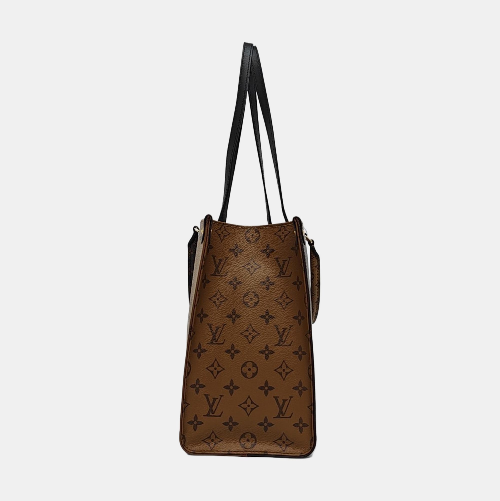 ONTHEGO MM Monogram Coated Canvas Brown