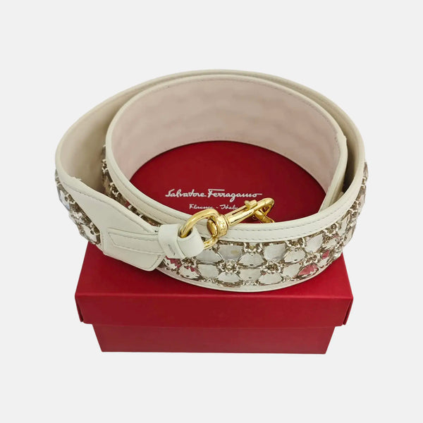 Leather White Bag Strap
